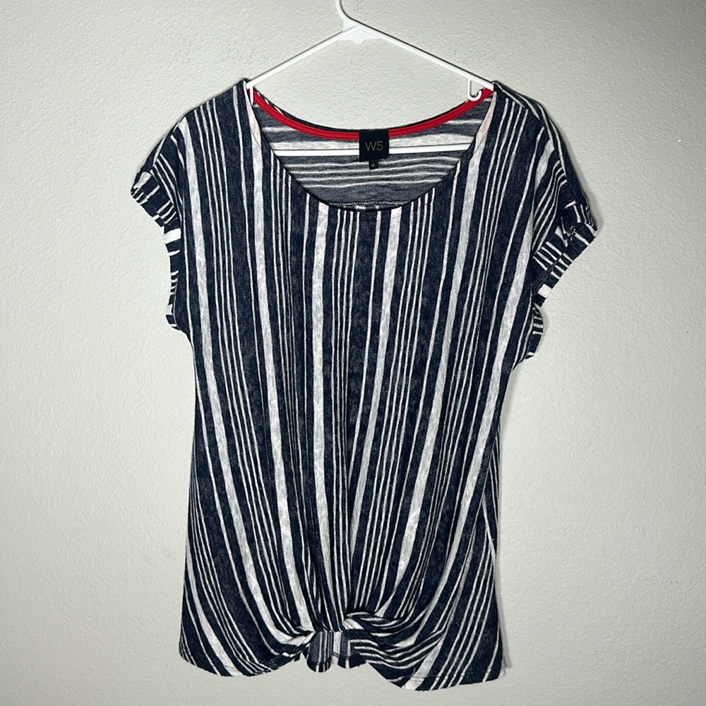 W5 Size XL Anthropologie Stripe Twist Front Top